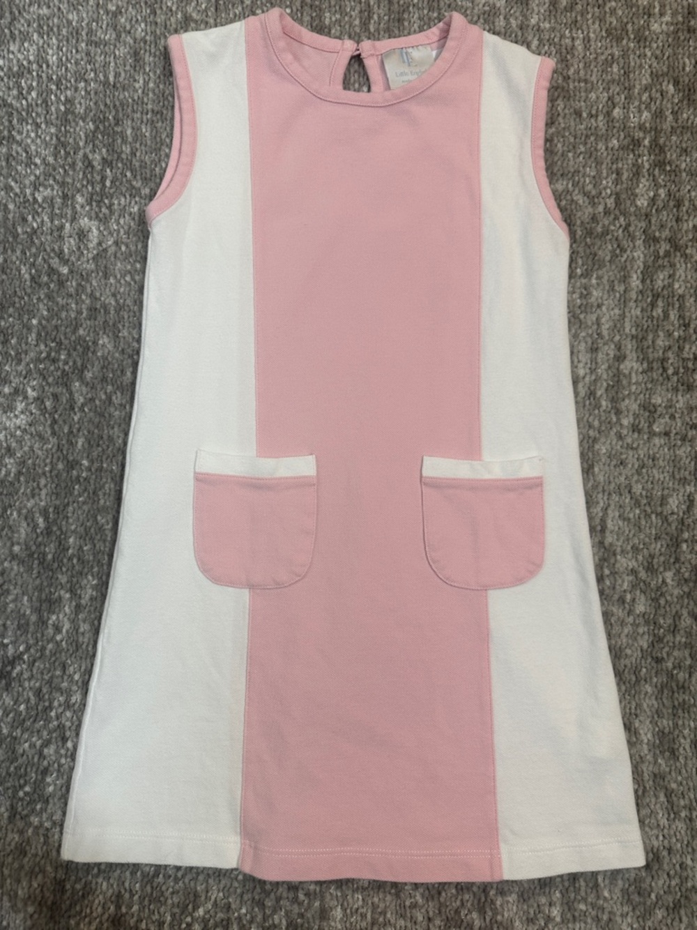 EUC Little English Pink and White Colorblock Sleeveless Shift Dress 7